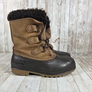 Sorel "Badger" Women's‎ Winter Snow Boots Tan Leather Waterproof Rubber Size 7